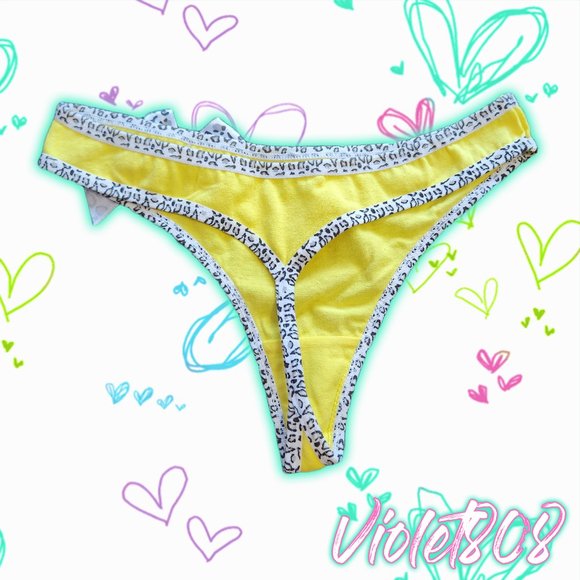 [M] Yellow Leopard Print G-String Thong - Picture 2 of 2